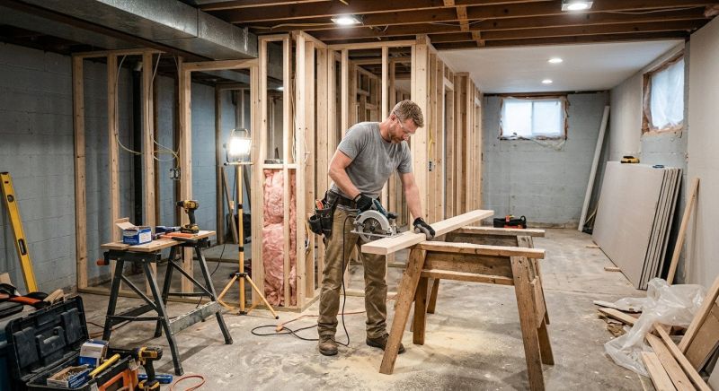 Basement Bar Construction